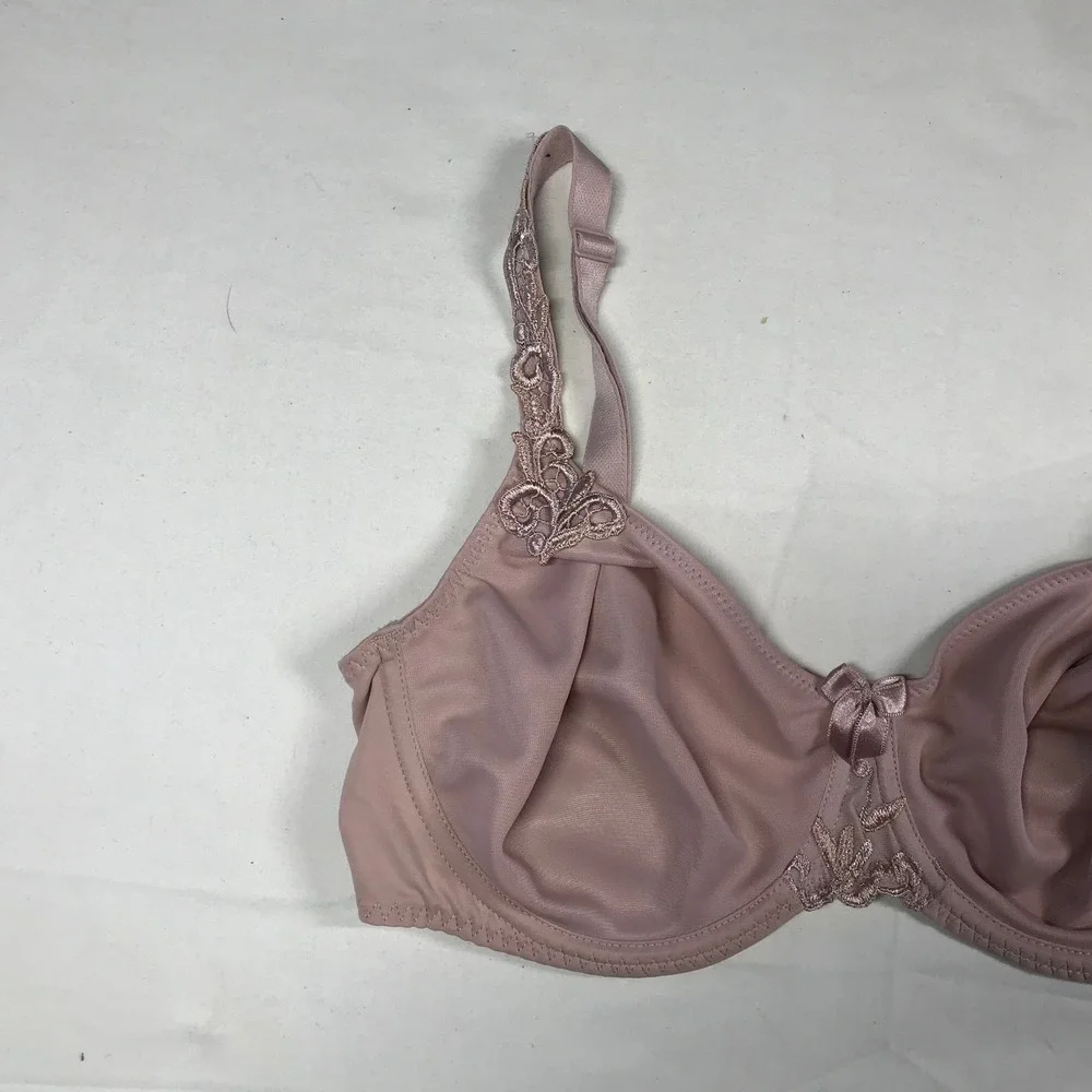 Simone Perele 131382 Underwire Bra Dusty Rose Pink Embroidered Lace 32E 70E